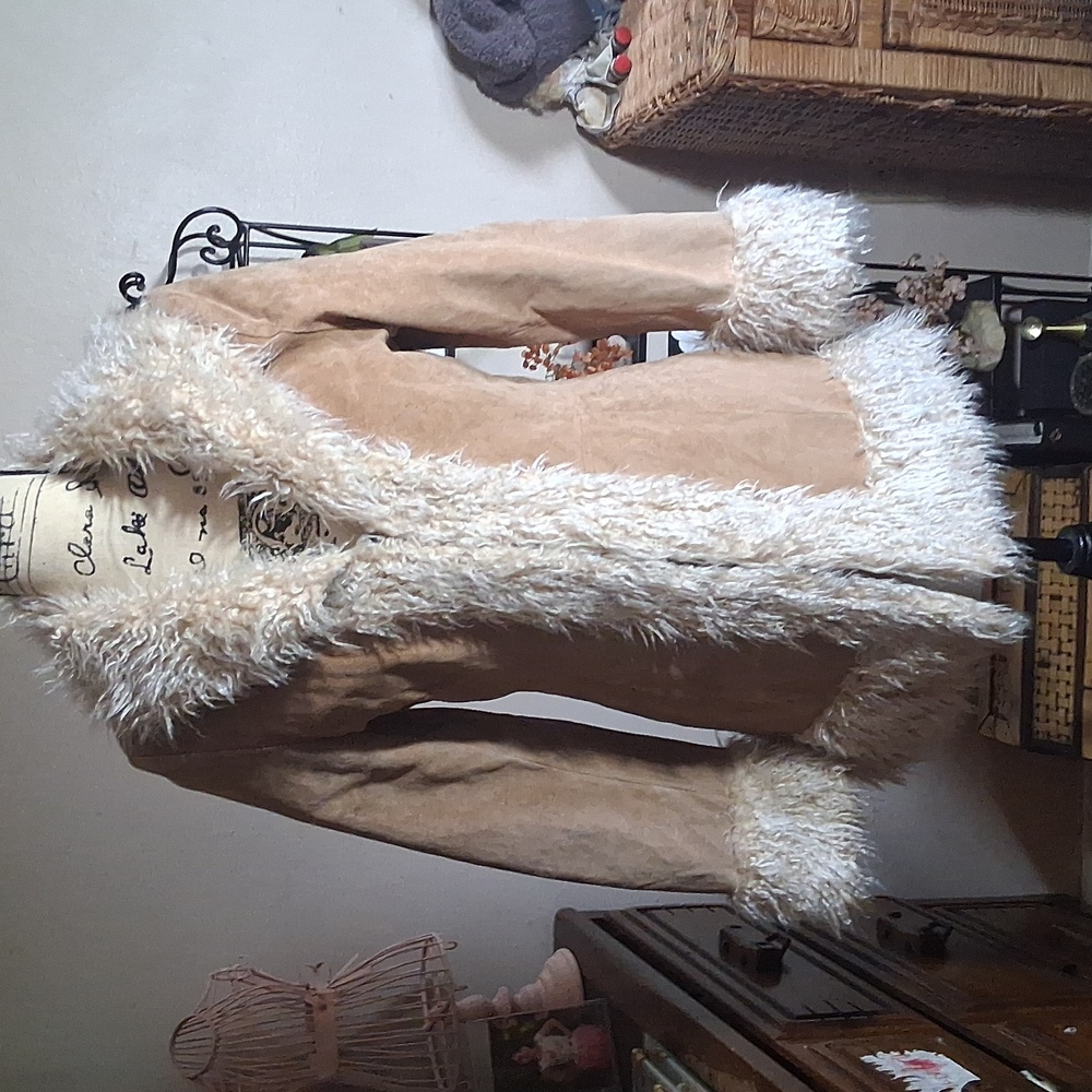 GORGEOUS!! 🔥🔥🔥100% Leather/Suede Penny Lane Giacca Coat Size Small
